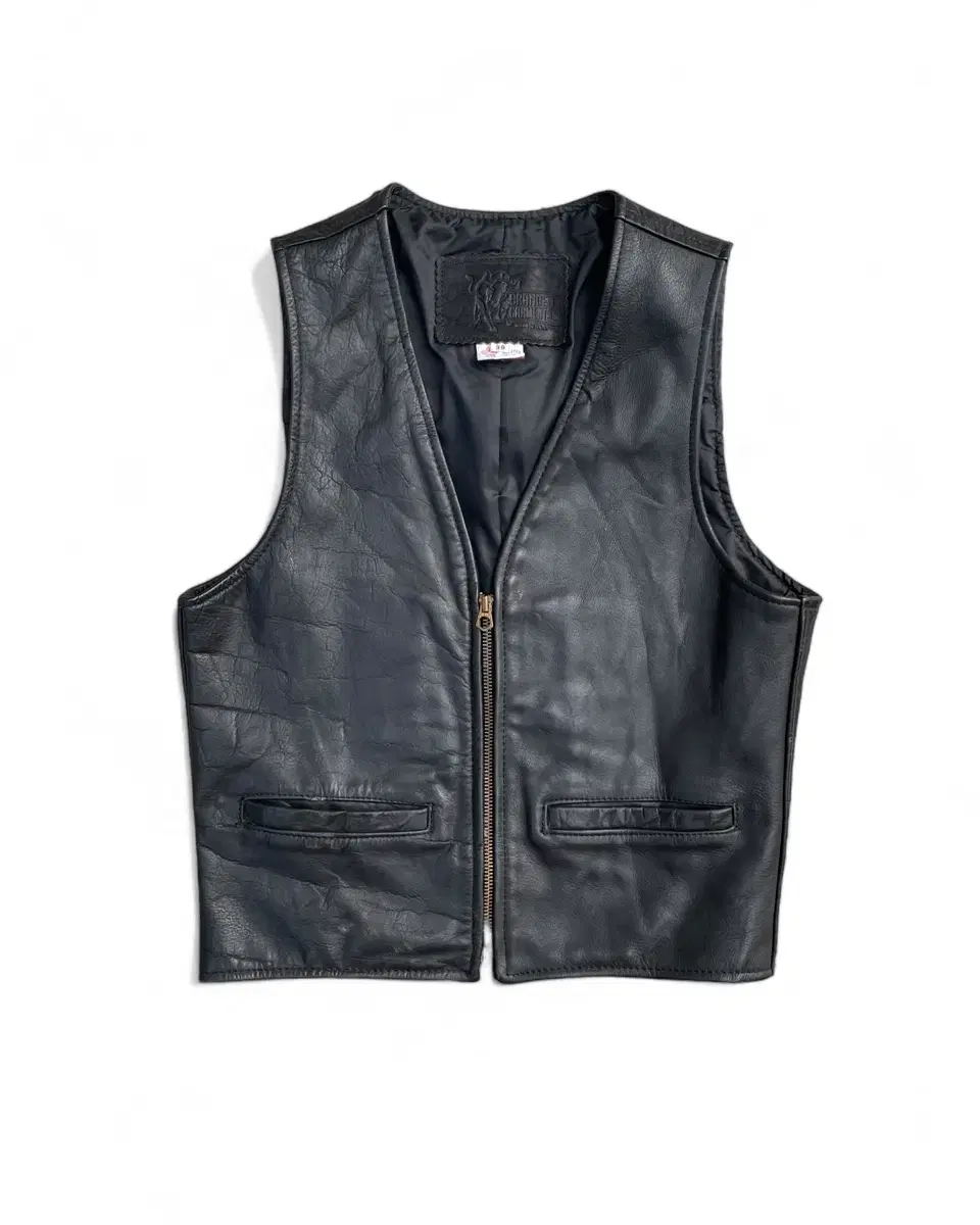 80's Garments Motor Cycles Leath Vest